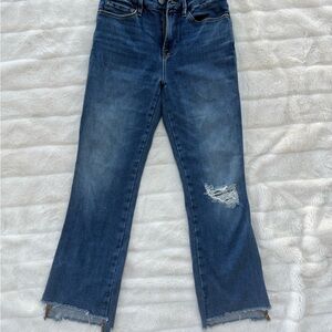 Frame Denim Women's Straight Leg Jeans in Distressed Blue